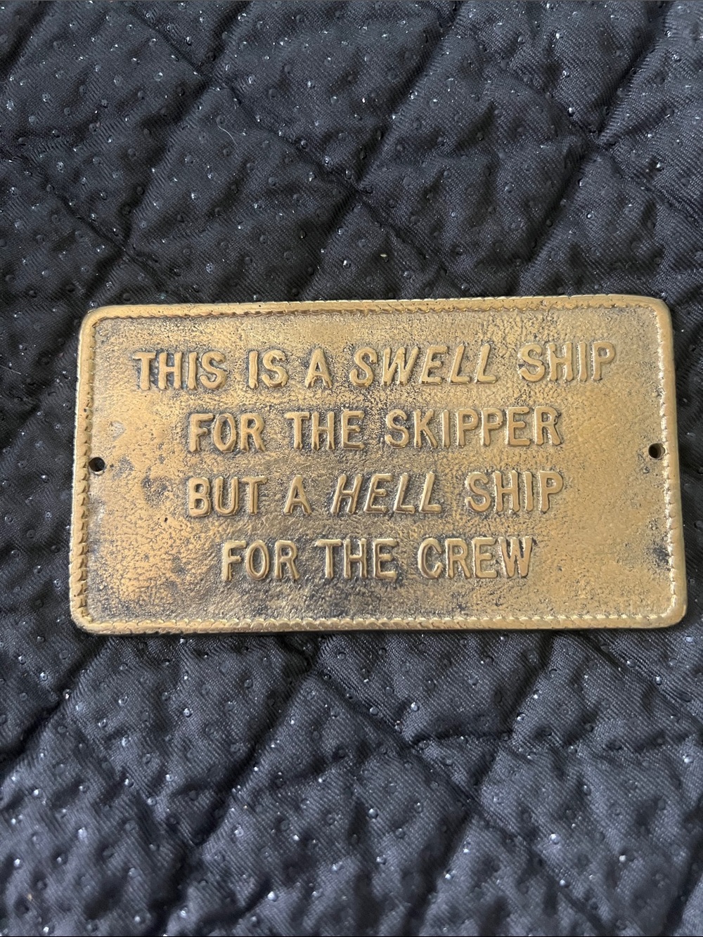 Vintage Solid Brass Nautical Plaque - Toledo Ohio 43612
